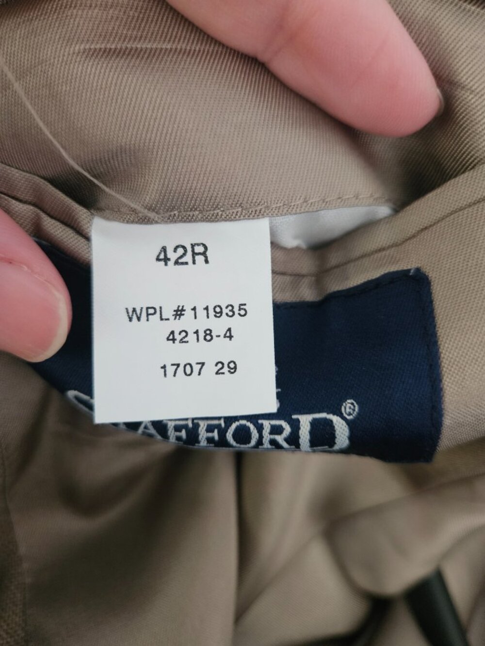 Stafford Brown 2-Button 42R Sport Coat - Picture 8 of 8